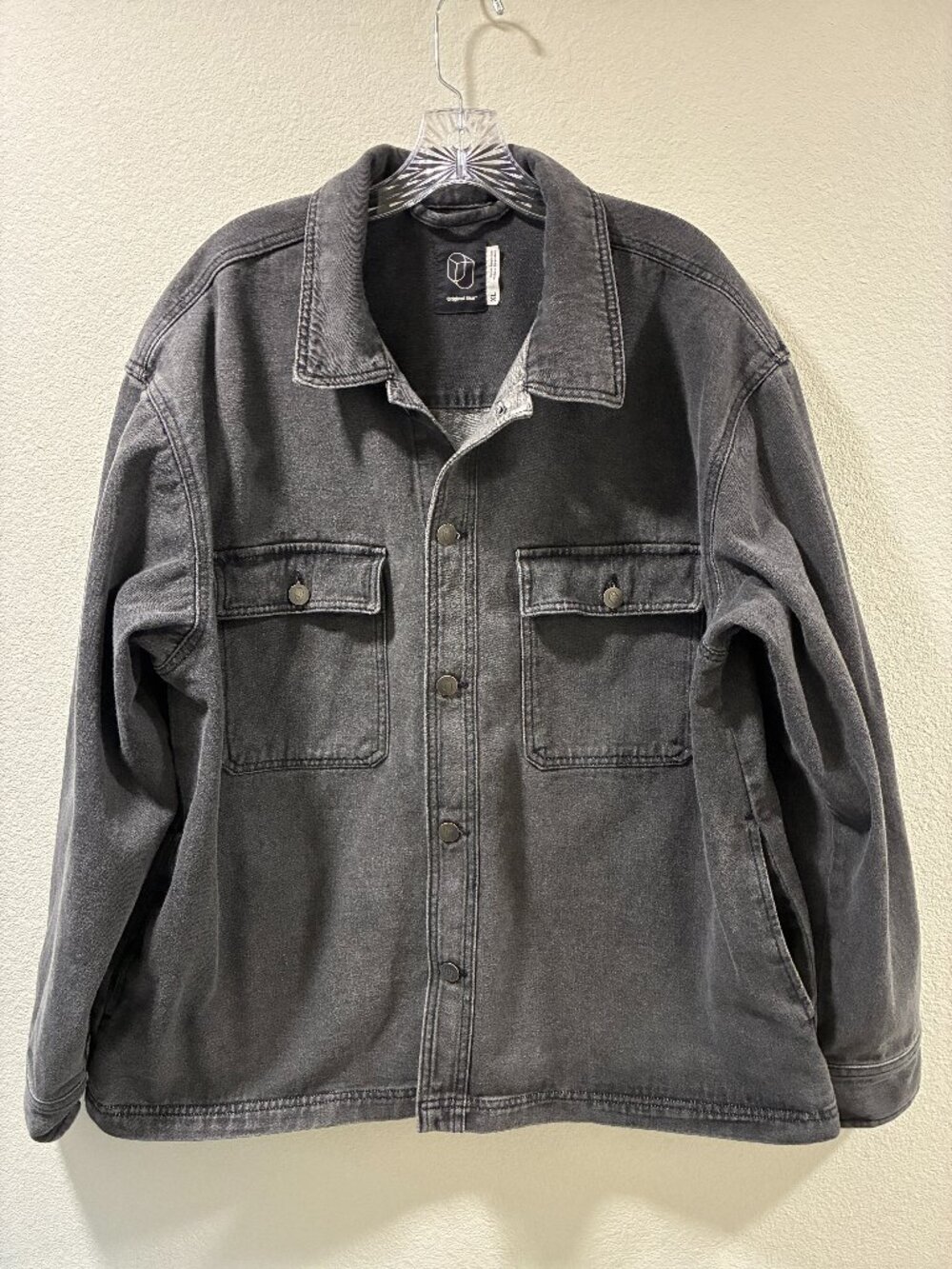 Original Use Men's Long Sleeve Regular Fit Black Wash Denim Jacket XL EUC